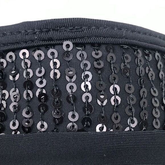 LASCANA New Black Sequin Convertible Swim Bikini / Bandeau Top - Picture 8 of 13